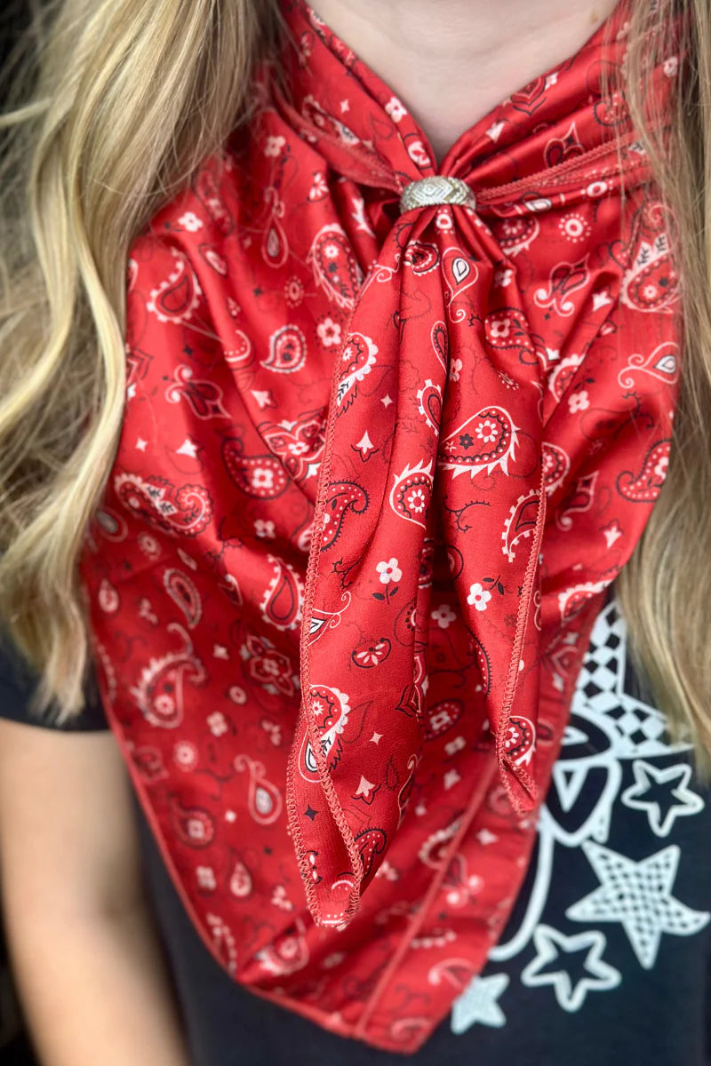 Red Bandana Print Wild Rag