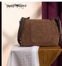 Load image into Gallery viewer, Trinity Ranch Aztec Tooled Fringe Crossbody
