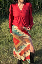 Load image into Gallery viewer, Aztec Sundown Slit Skirt
