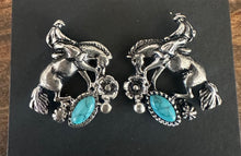 Load image into Gallery viewer, Western Rodeo Bronc Earrings-Turquoise
