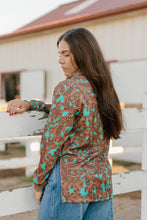 Load image into Gallery viewer, Turquoise Tooled Sweat Shirt
