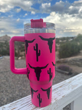 Load image into Gallery viewer, Western Pink /Black Tumbler
