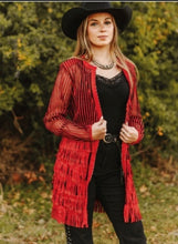 Load image into Gallery viewer, Red Fringe Tier Jacket
