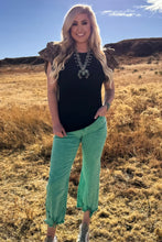 Load image into Gallery viewer, Turquoise Crop Jeans
