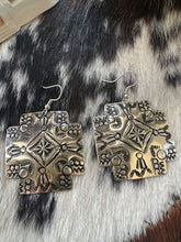 Load image into Gallery viewer, Silvertone Cross  Earrings
