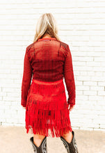 Load image into Gallery viewer, Red Fringe Tier Jacket
