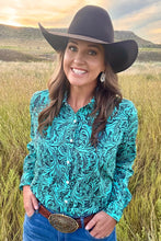 Load image into Gallery viewer, Tooled In Turquoise Performance Top
