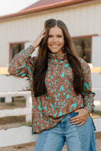 Load image into Gallery viewer, Turquoise Tooled Sweat Shirt
