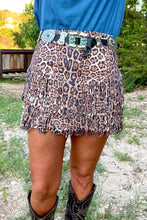 Load image into Gallery viewer, Forth Worth Fringe Skirt Leopard
