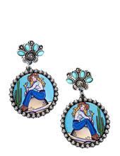 Load image into Gallery viewer, Strike A Pose Cowgirl Earrings
