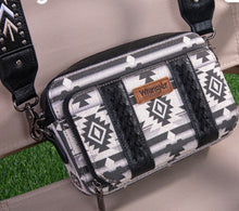 Load image into Gallery viewer, Wrangler Aztec Printed Crossbody Purse With Wallet Compartment - Black
