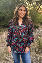 Load image into Gallery viewer, Wildberry Paisley Top

