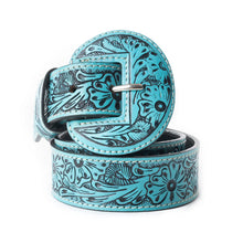 Load image into Gallery viewer, Turquoise Tooled Myra Belt
