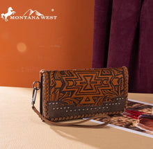Load image into Gallery viewer, Montana West Tooled Aztec Collection Wallet
