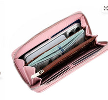 Load image into Gallery viewer, Wrangler Lace Floral RFID Blocking Zip Around Wallet - Jean-Pink

