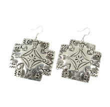 Load image into Gallery viewer, Silvertone Cross  Earrings
