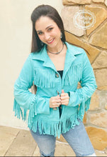 Load image into Gallery viewer, Turquoise Fringe Jacket
