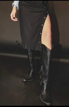 Load image into Gallery viewer, Slit Decisions Midnight Skirt
