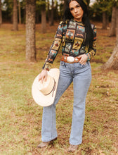 Load image into Gallery viewer, Vintage Rodeo Poster Collage Mesh Top
