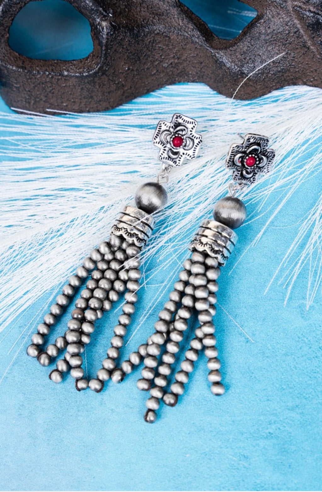 Red Whisper Canyon Tassel Earrings