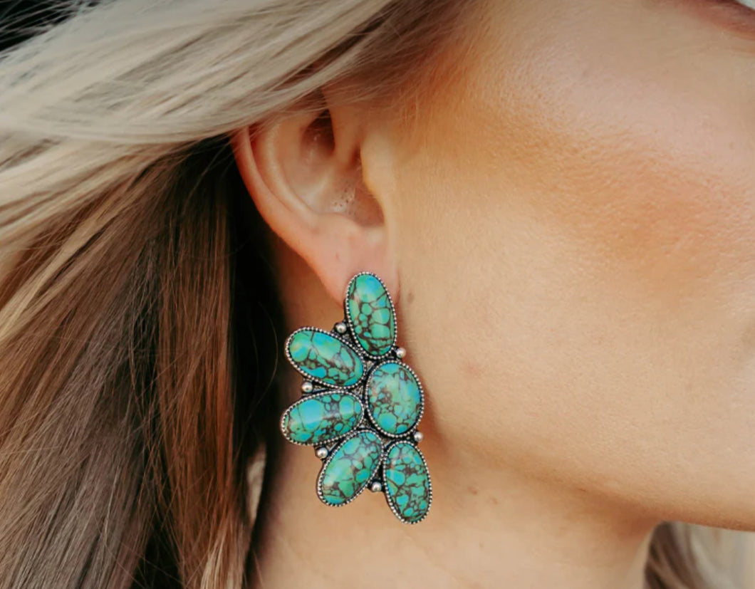 Buffalo Trap Turquoise Earrings