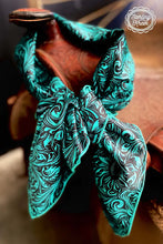 Load image into Gallery viewer, Sheridan Turquoise Tooled Wild Rag
