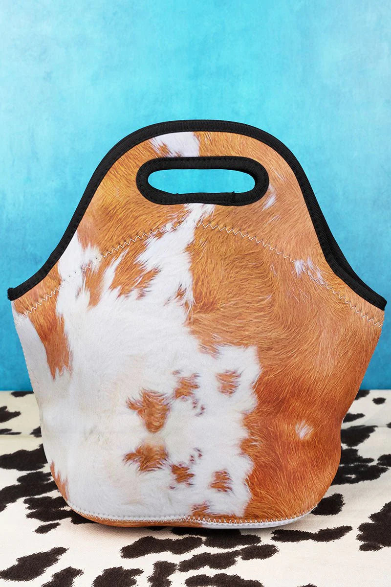 Light Brown Cow print Lunch Bag