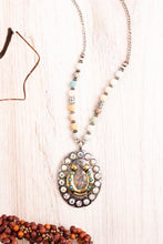 Load image into Gallery viewer, Iridescent Crystal Horseshoe Necklace
