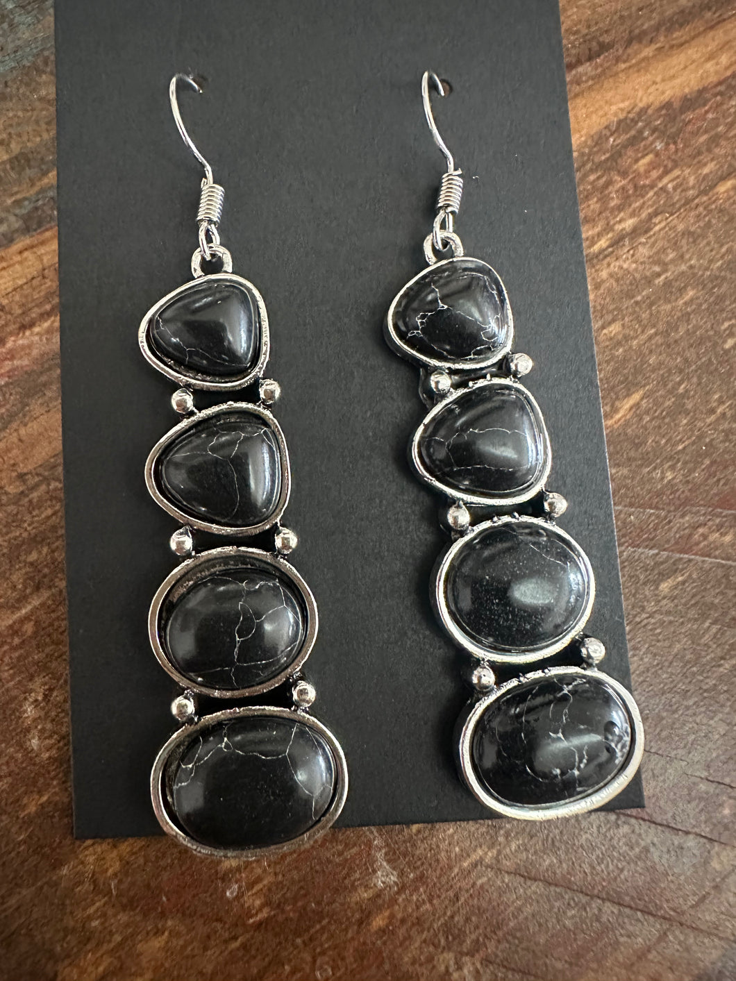 Black Stone Earrings