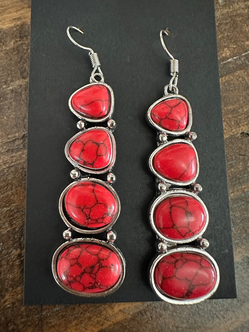 Red Stone Earrings
