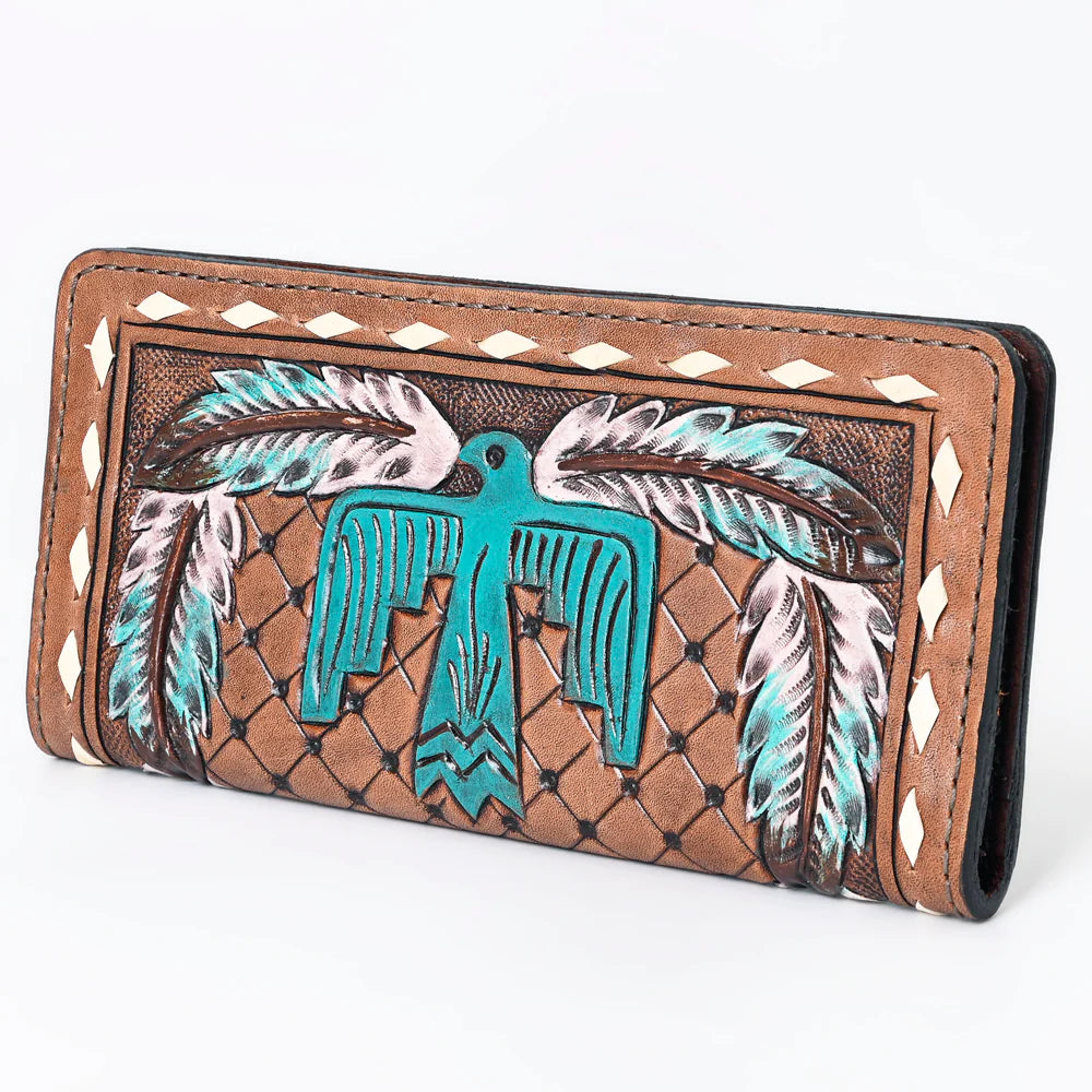 American Darling Tooled Thunderbird Leather Wallet