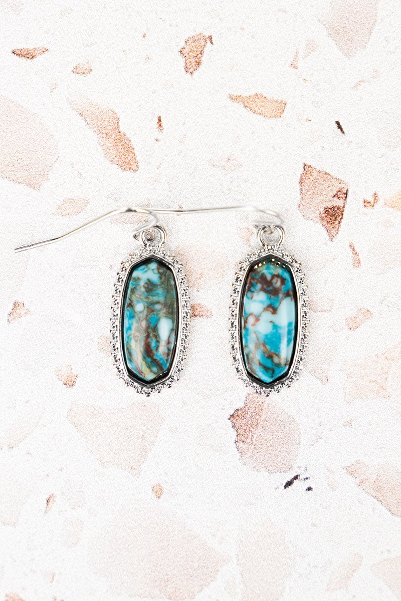 Turquoise Marble Earrings