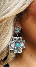 Load image into Gallery viewer, Silver Kreek Cross Dangle Earrings
