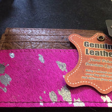 Load image into Gallery viewer, Pink Cowhide Card Holder
