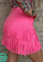 Load image into Gallery viewer, Forth Worth Fringe Skirt Pink
