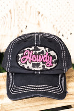 Load image into Gallery viewer, Distressed Howdy Cowprint Baseball Cap
