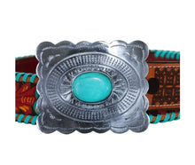 Load image into Gallery viewer, Myra Tropical forest Hand-Tooled Leather Belt
