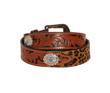 Load image into Gallery viewer, Myra  Leopard Hand-Tooled Leather Belt
