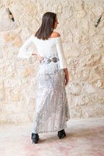 Load image into Gallery viewer, Silver Sequin Skirt
