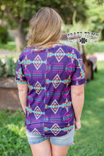 Load image into Gallery viewer, Purple Aztec Women&#39;s Top-Crazy Train
