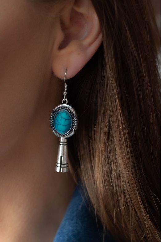Turquoise Stone Navajo Earrings