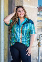 Load image into Gallery viewer, Teal Serape Sequin Top
