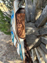 Load image into Gallery viewer, White &amp; Turquoise Blanket Saddle Aztec Purse
