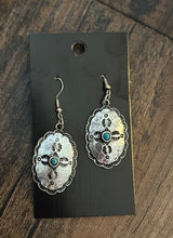 Load image into Gallery viewer, Western Turquoise Bead Concho Earrings
