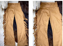 Load image into Gallery viewer, Girls Brown Fringe Pants
