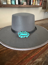 Load image into Gallery viewer, Grey Suede Round Flat Top Hat
