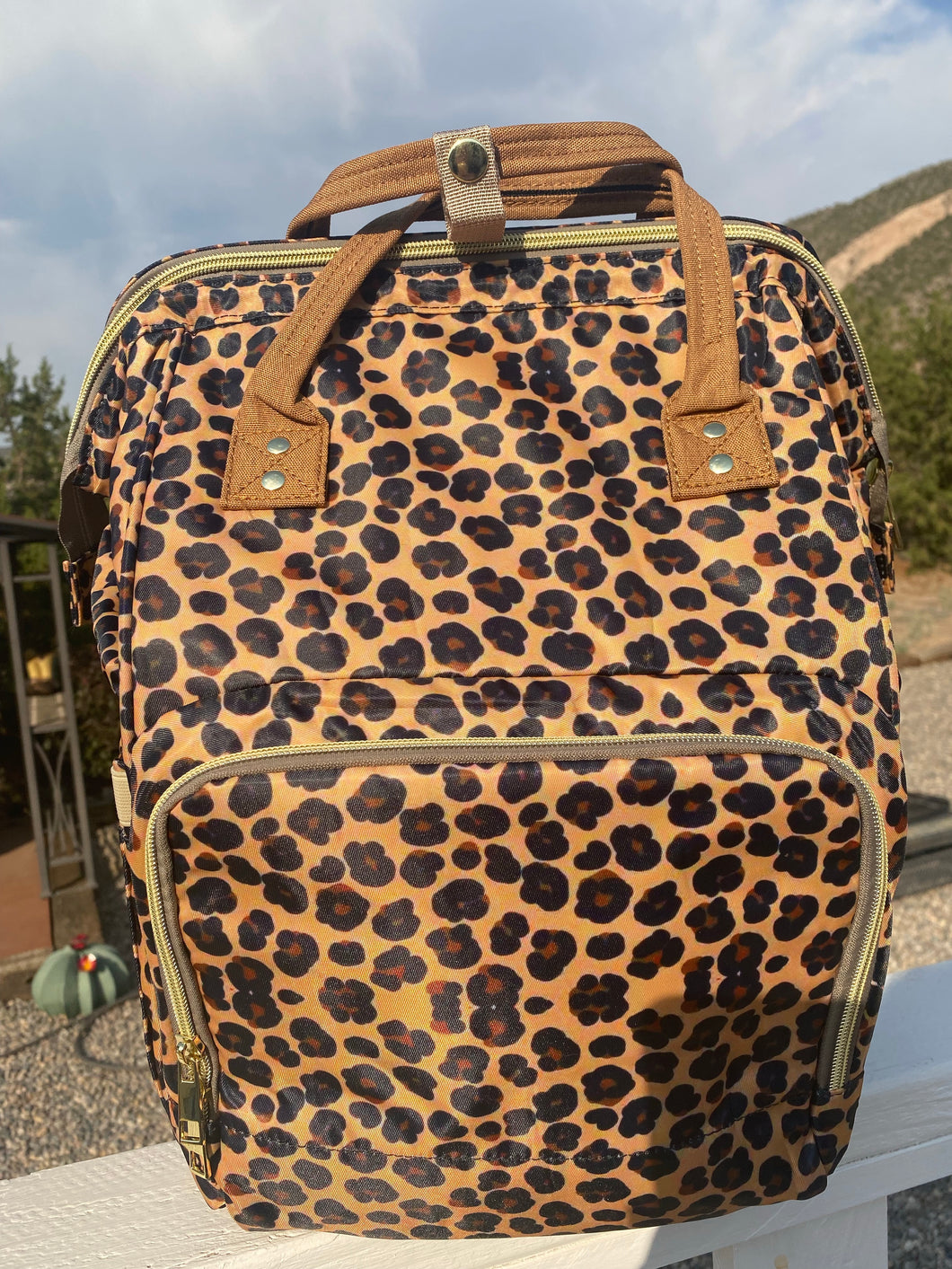 Leopard Backpack/Diaper Bag