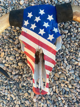 Load image into Gallery viewer, American Flag Painted Cow Skull
