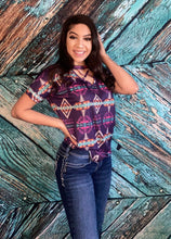 Load image into Gallery viewer, Purple Aztec Women&#39;s Top-Crazy Train
