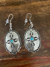 Load image into Gallery viewer, Western Turquoise Bead Concho Earrings
